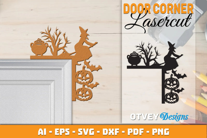 Halloween Door Corner Lasercut SVG Bundle 47 - CraftNest - Digital Crafting and Art