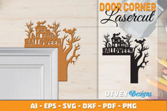Halloween Door Corner Lasercut SVG Bundle 49 - CraftNest - Digital Crafting and Art