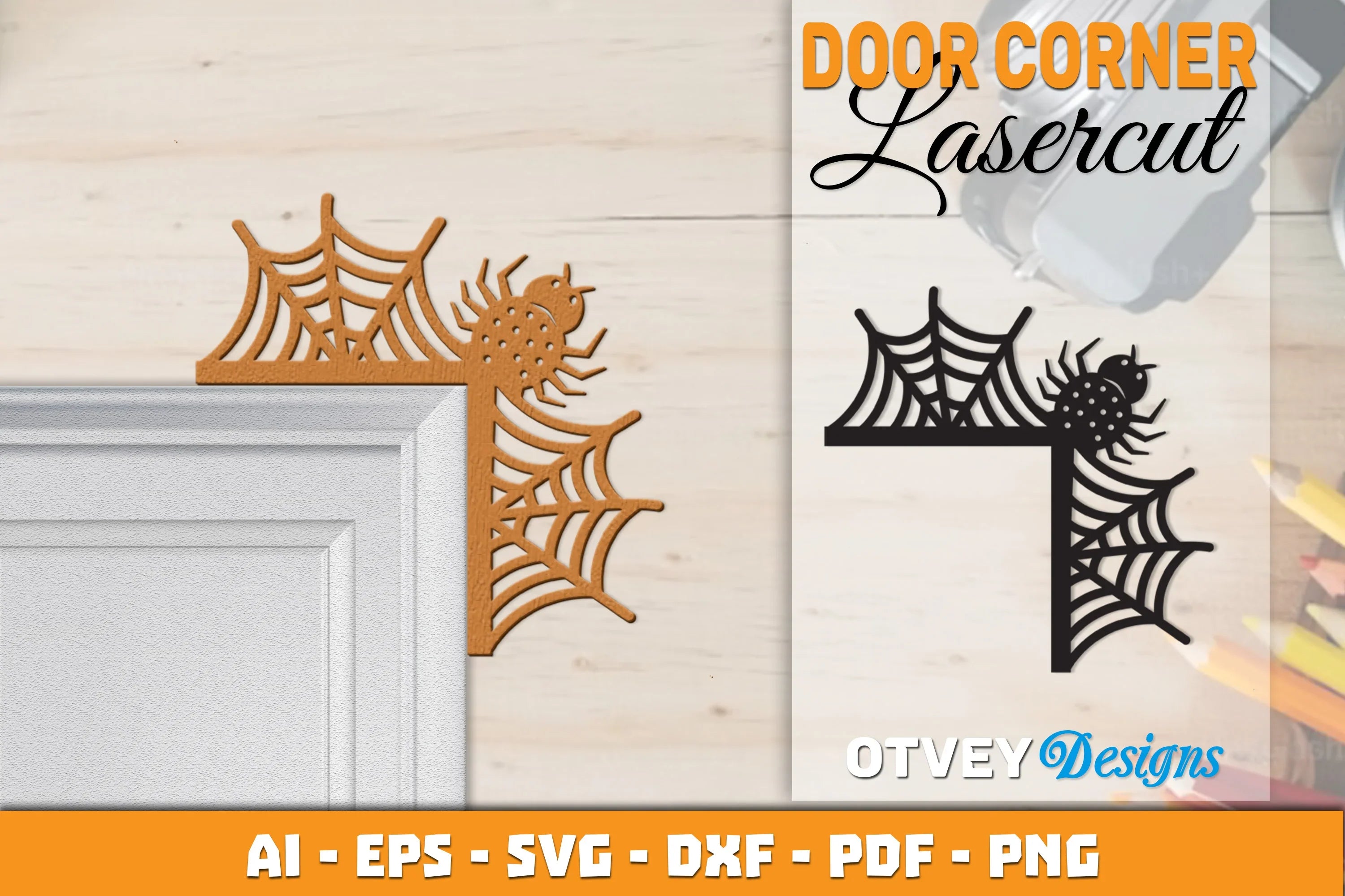 Halloween Door Corner Lasercut SVG Bundle 50 - CraftNest - Digital Crafting and Art