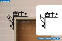 Halloween Door Corner Lasercut SVG Bundle - CraftNest - Digital Crafting and Art