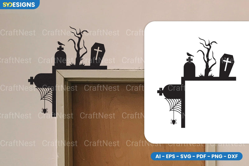 Halloween Door Corner Lasercut SVG Bundle Clipart - CraftNest - Digital Crafting and Art