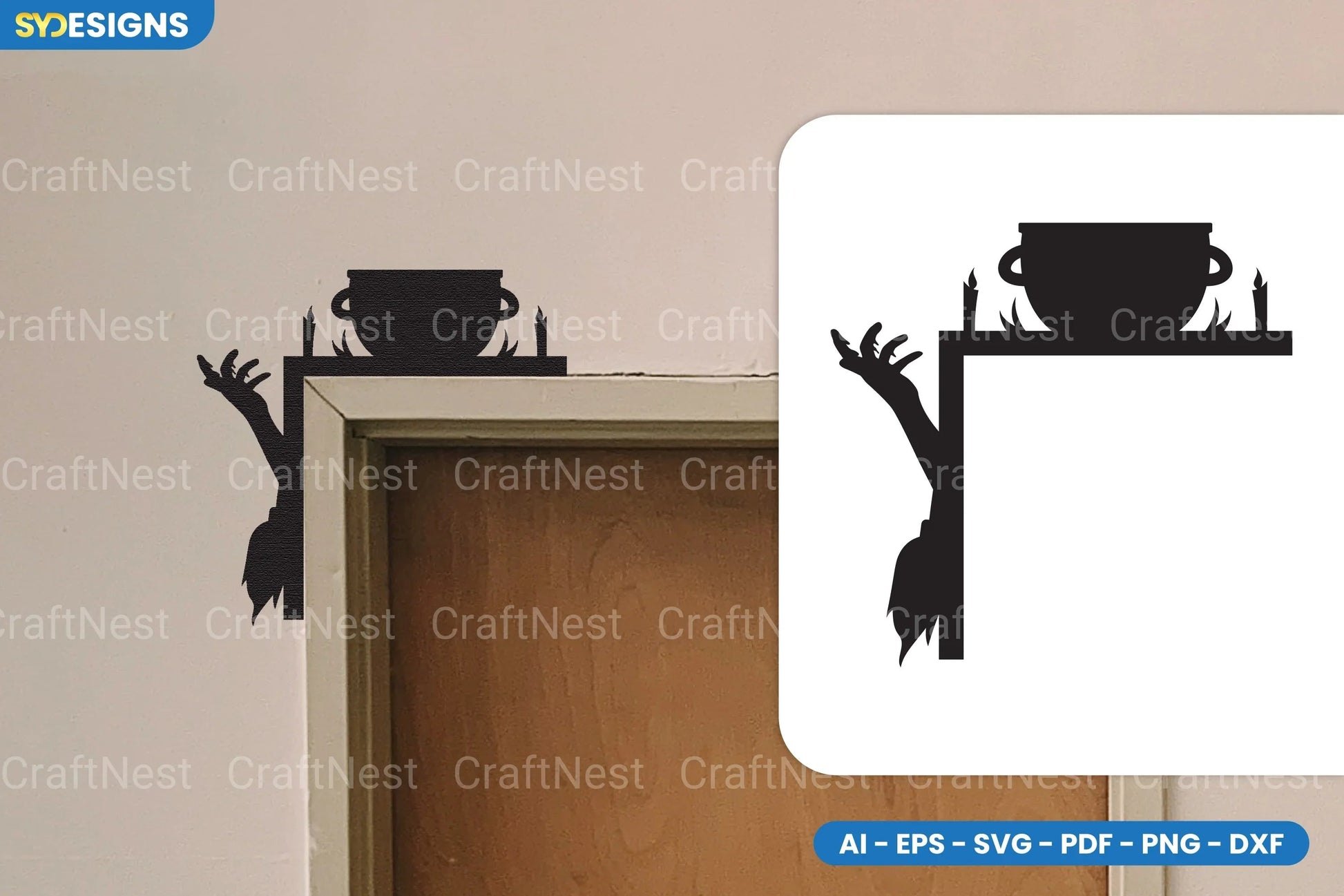 Halloween Door Corner Lasercut SVG Bundle - CraftNest - Digital Crafting and Art