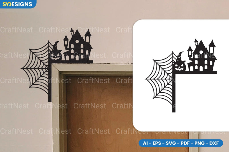 Halloween Door Corner Lasercut SVG Bundle - CraftNest - Digital Crafting and Art