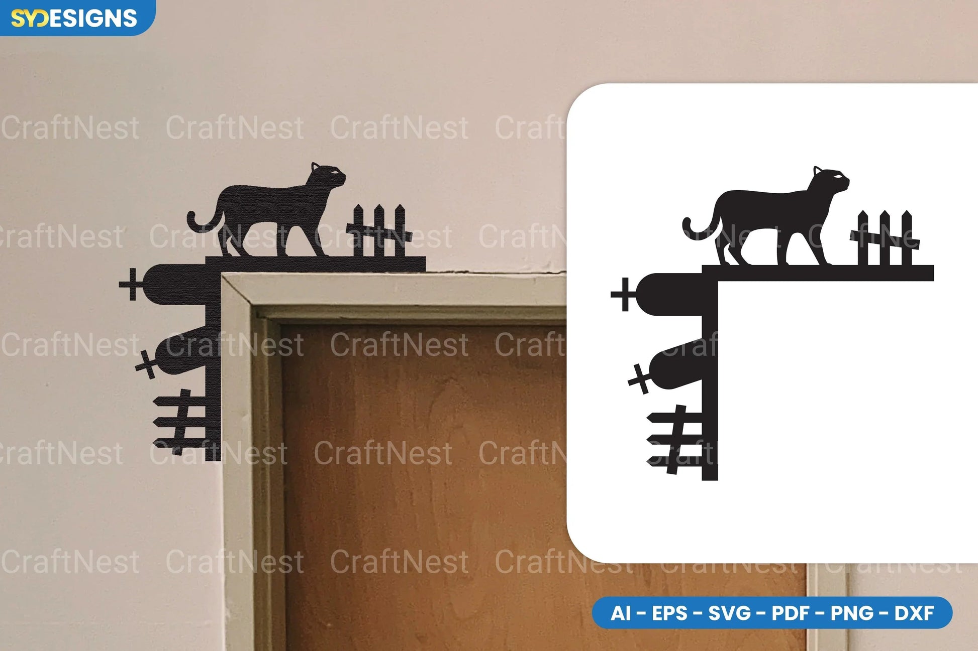 Halloween Door Corner Lasercut SVG Bundle - CraftNest - Digital Crafting and Art