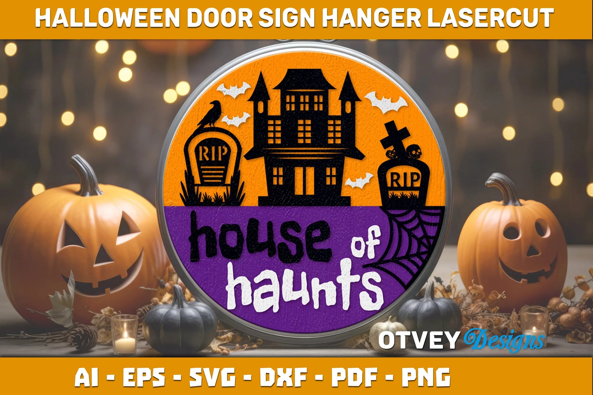 Halloween Door Hanger Sign SVG Bundle 27 - CraftNest - Digital Crafting and Art