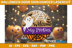 Halloween Door Hanger Sign SVG Bundle 4 - CraftNest - Digital Crafting and Art