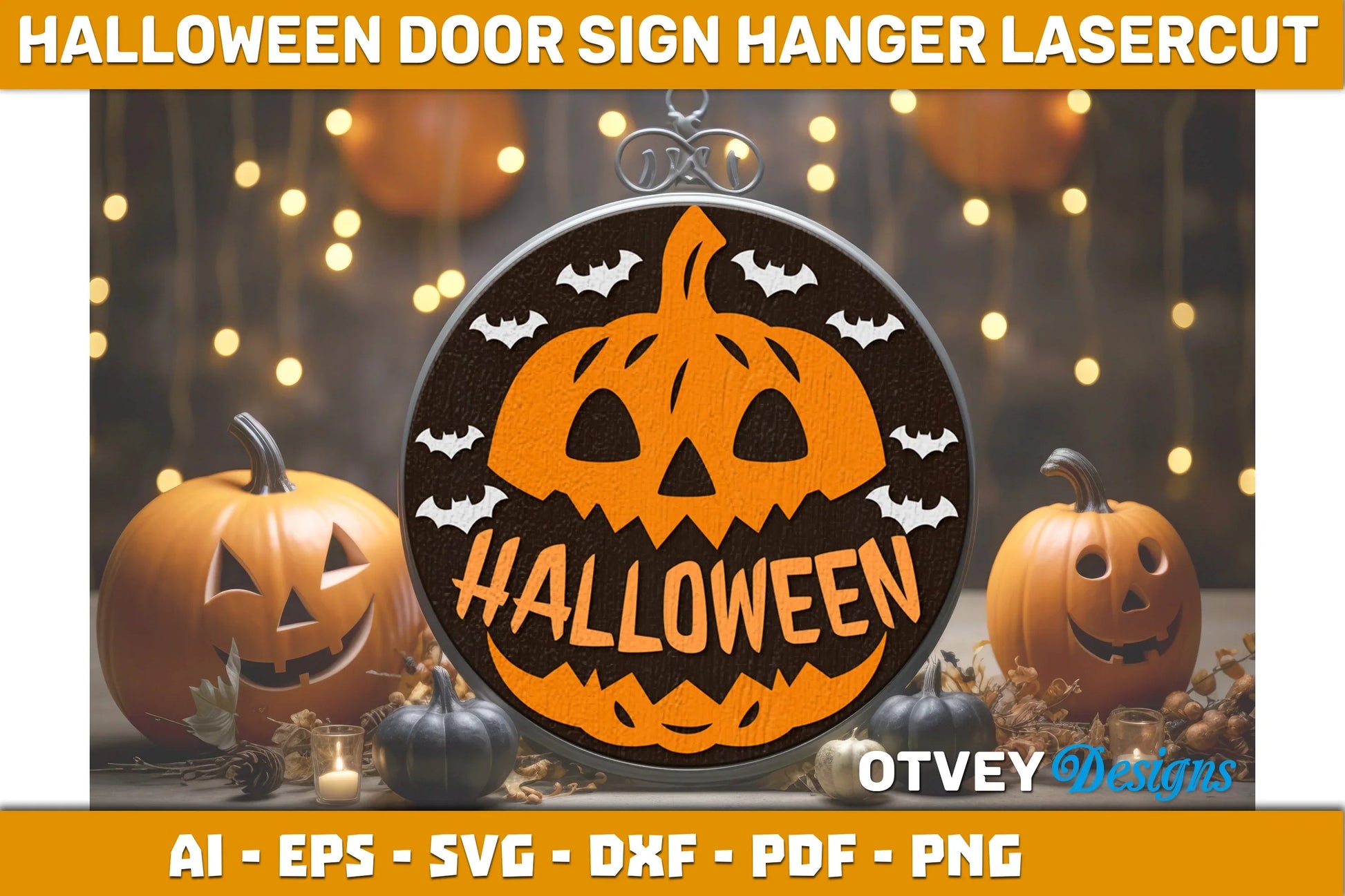 Halloween Door Hanger Sign SVG Bundle 14 - CraftNest - Digital Crafting and Art