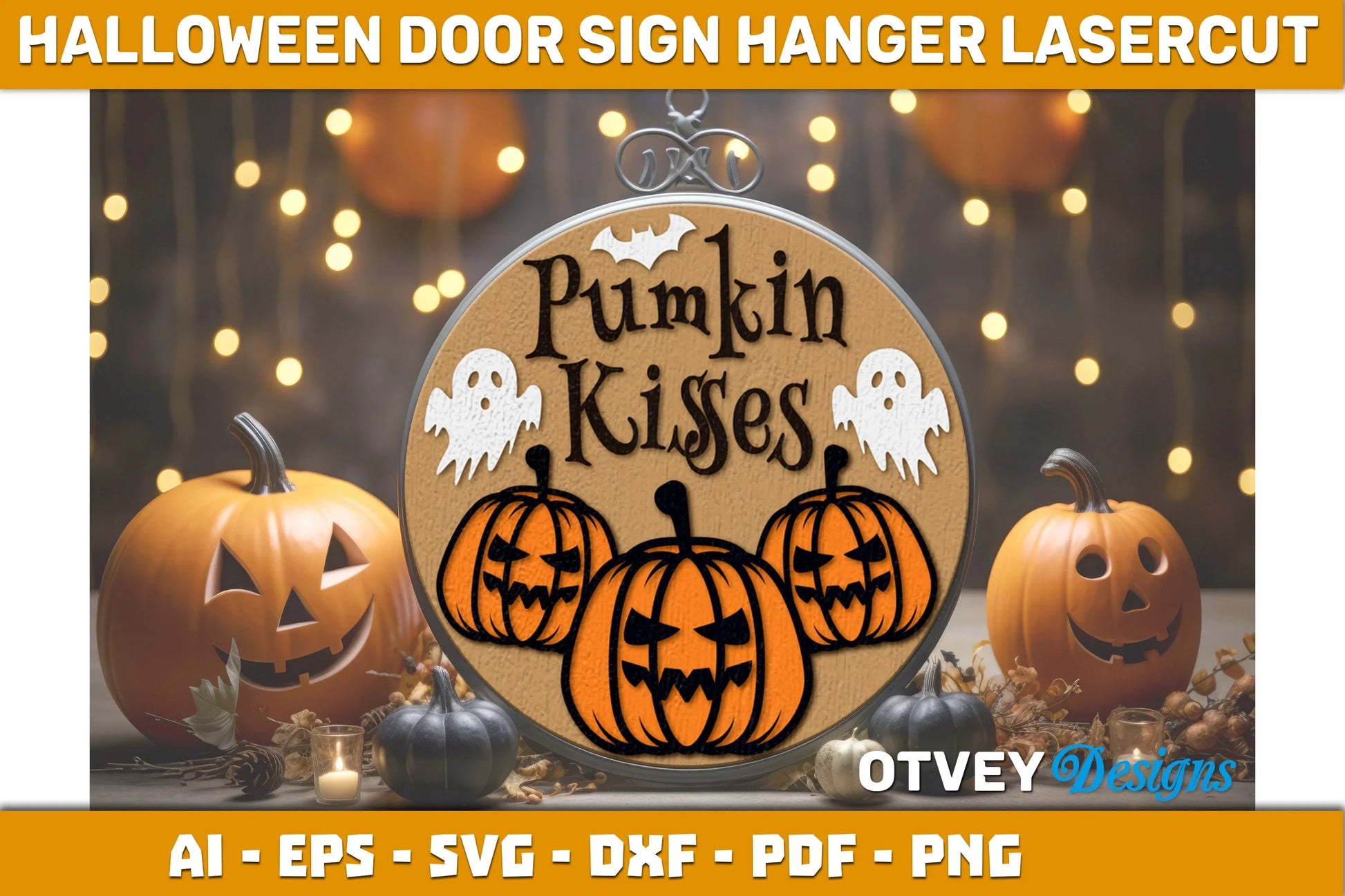 Halloween Door Hanger Sign SVG Bundle 15 - CraftNest - Digital Crafting and Art