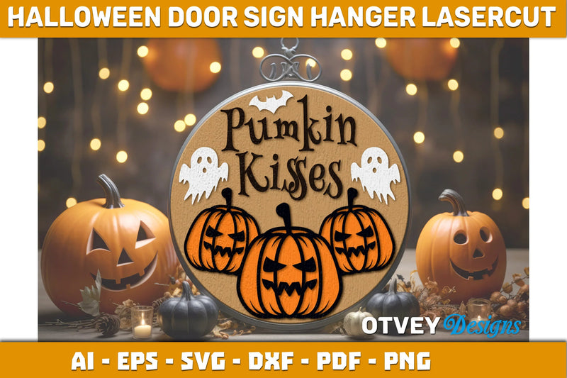 Halloween Door Hanger Sign SVG Bundle 15 - CraftNest - Digital Crafting and Art