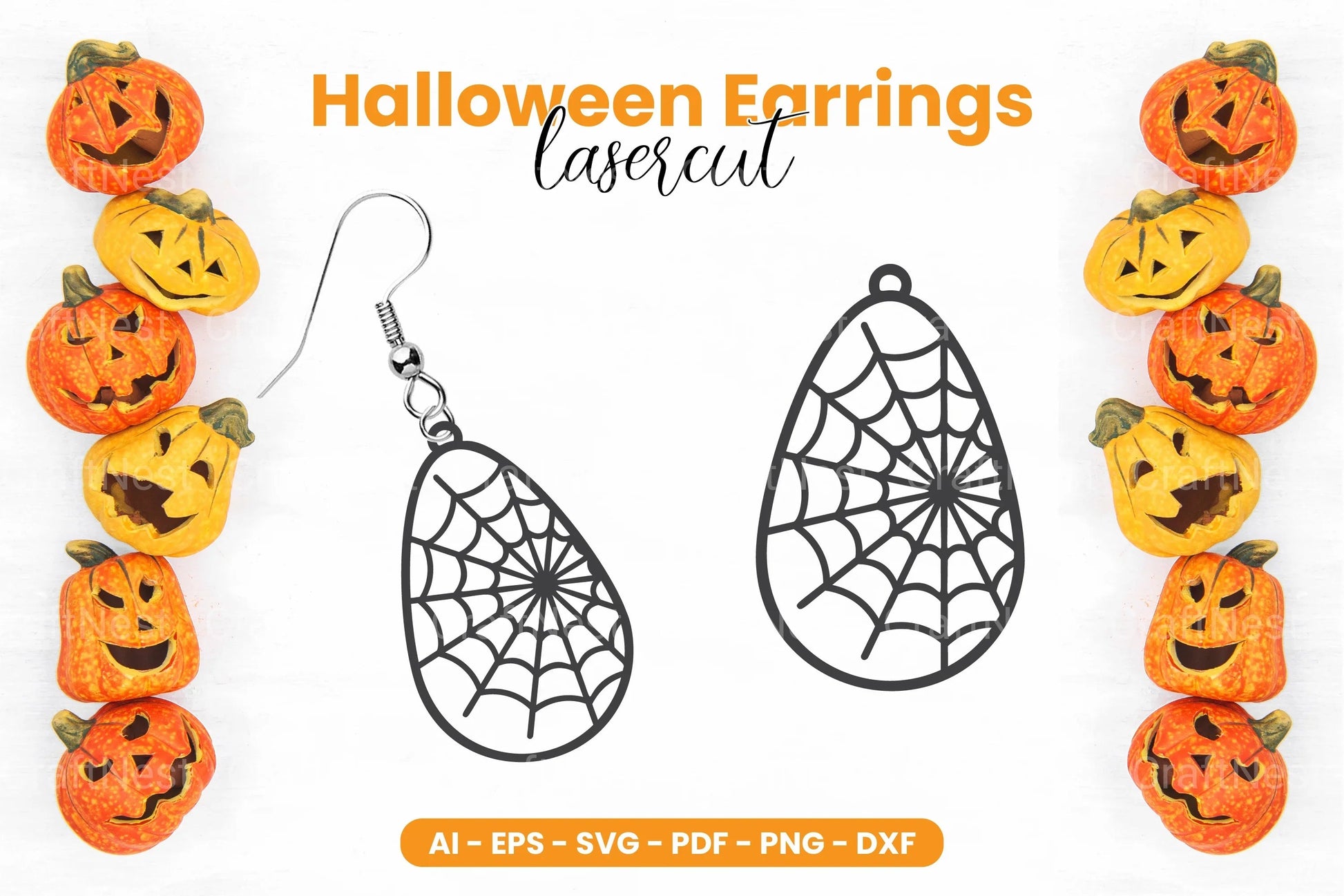 Halloween Earring Laser Cut SVG Bundle - CraftNest - Digital Crafting and Art