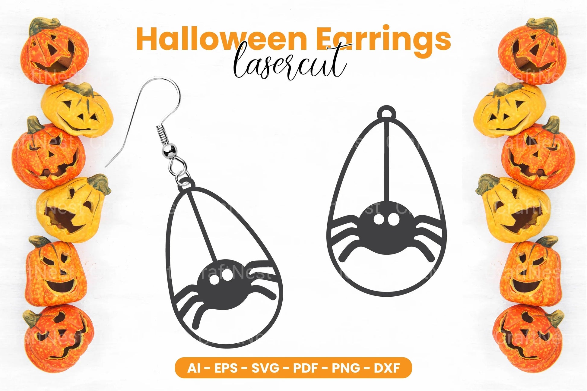 Halloween Earring Laser Cut SVG Bundle Clipart - CraftNest - Digital Crafting and Art