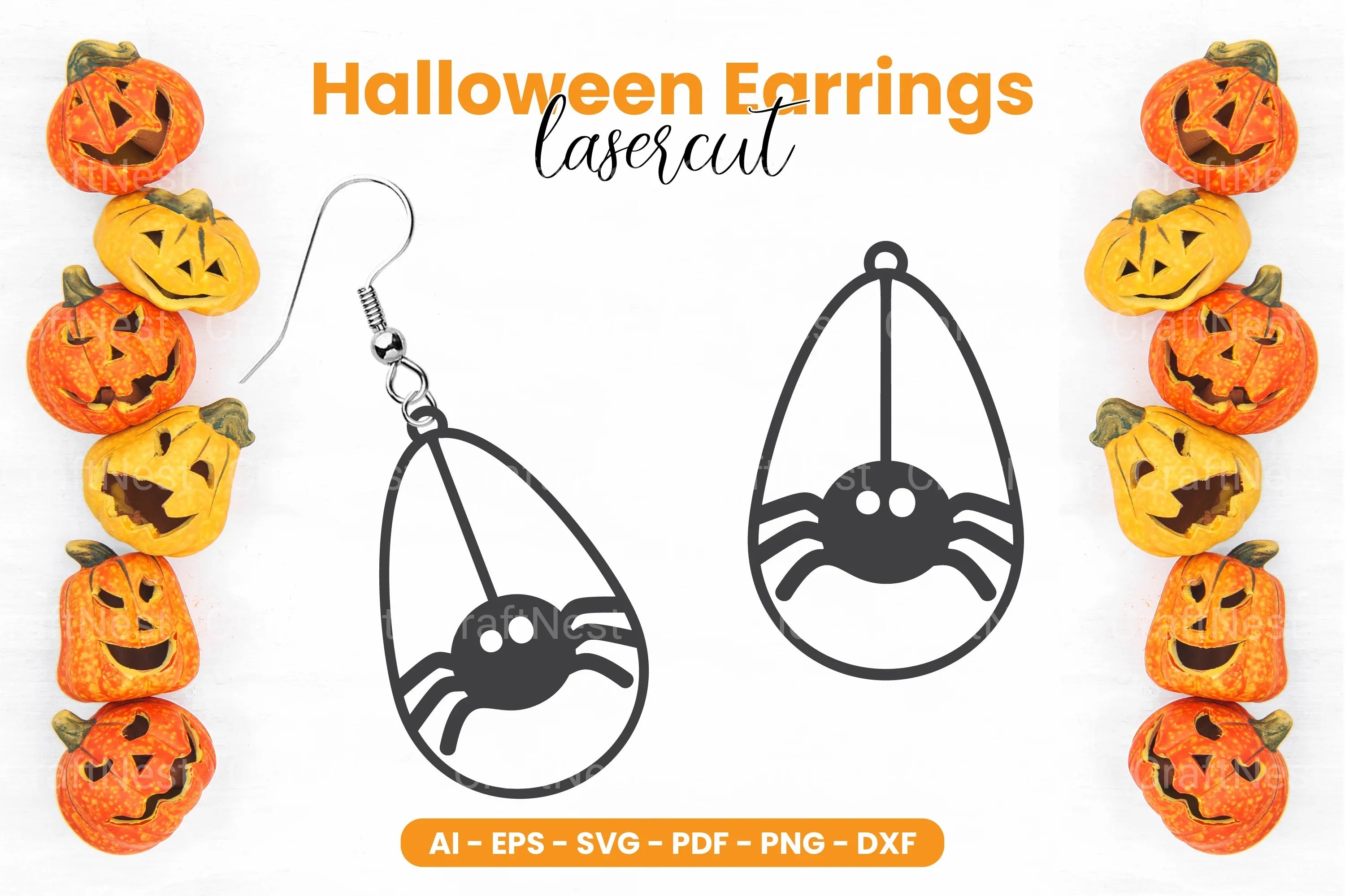 Halloween Earring Laser Cut SVG Bundle Clipart - CraftNest - Digital Crafting and Art