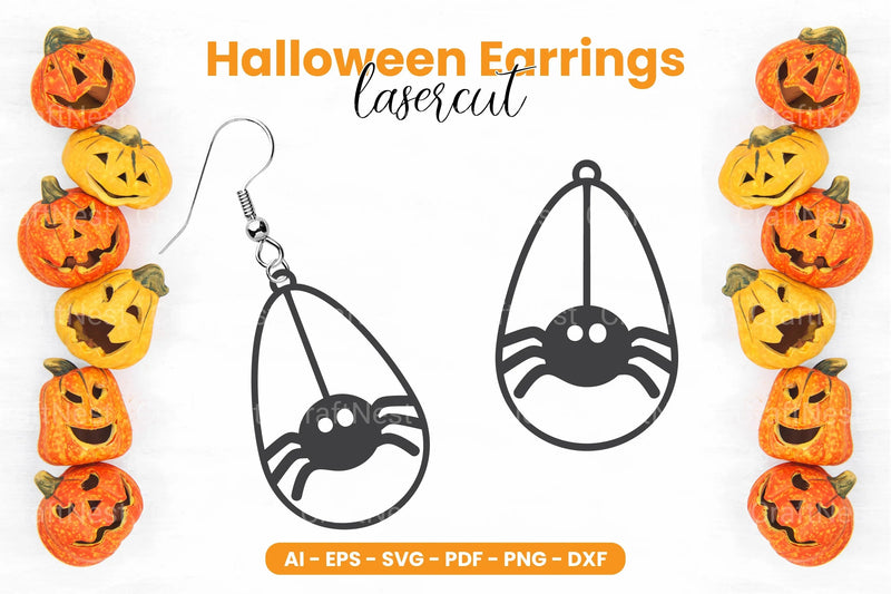 Halloween Earring Laser Cut SVG Bundle Clipart - CraftNest - Digital Crafting and Art