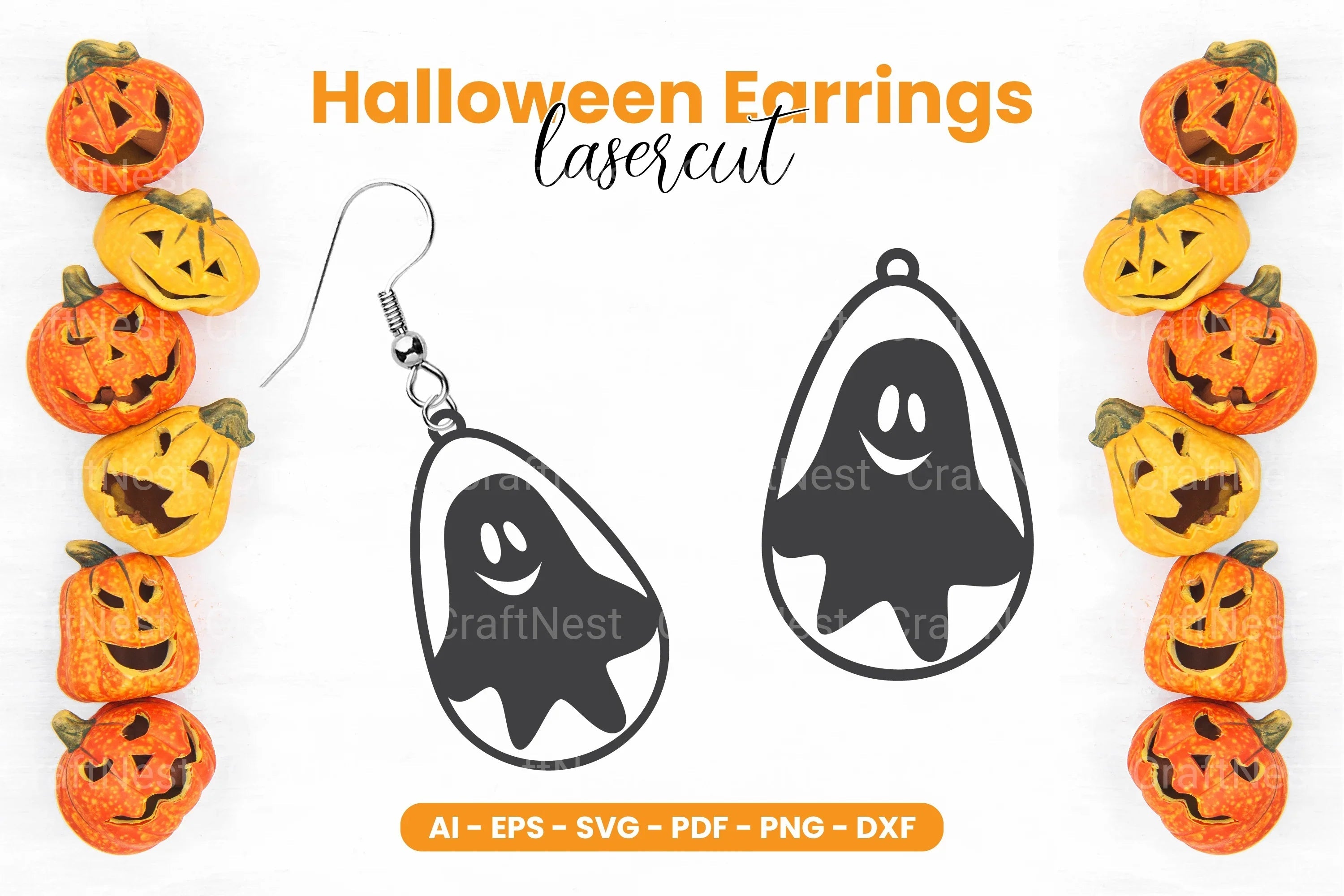 Halloween Earring Laser Cut SVG Bundle - CraftNest - Digital Crafting and Art