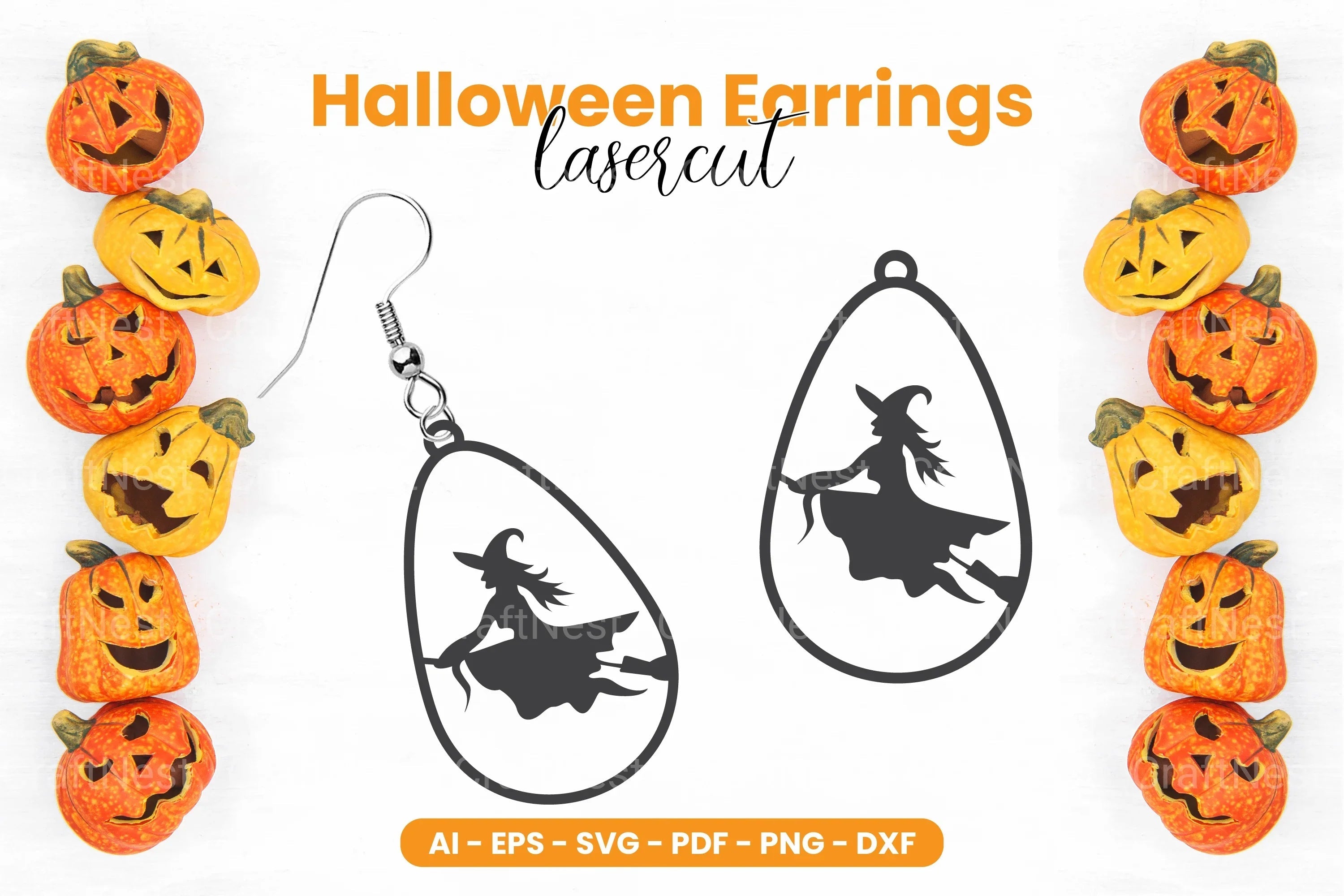 Halloween Earring Laser Cut SVG Bundle Clipart - CraftNest - Digital Crafting and Art
