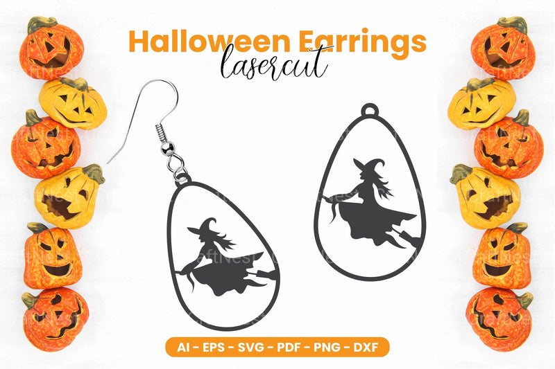 Halloween Earring Laser Cut SVG Bundle Clipart - CraftNest - Digital Crafting and Art