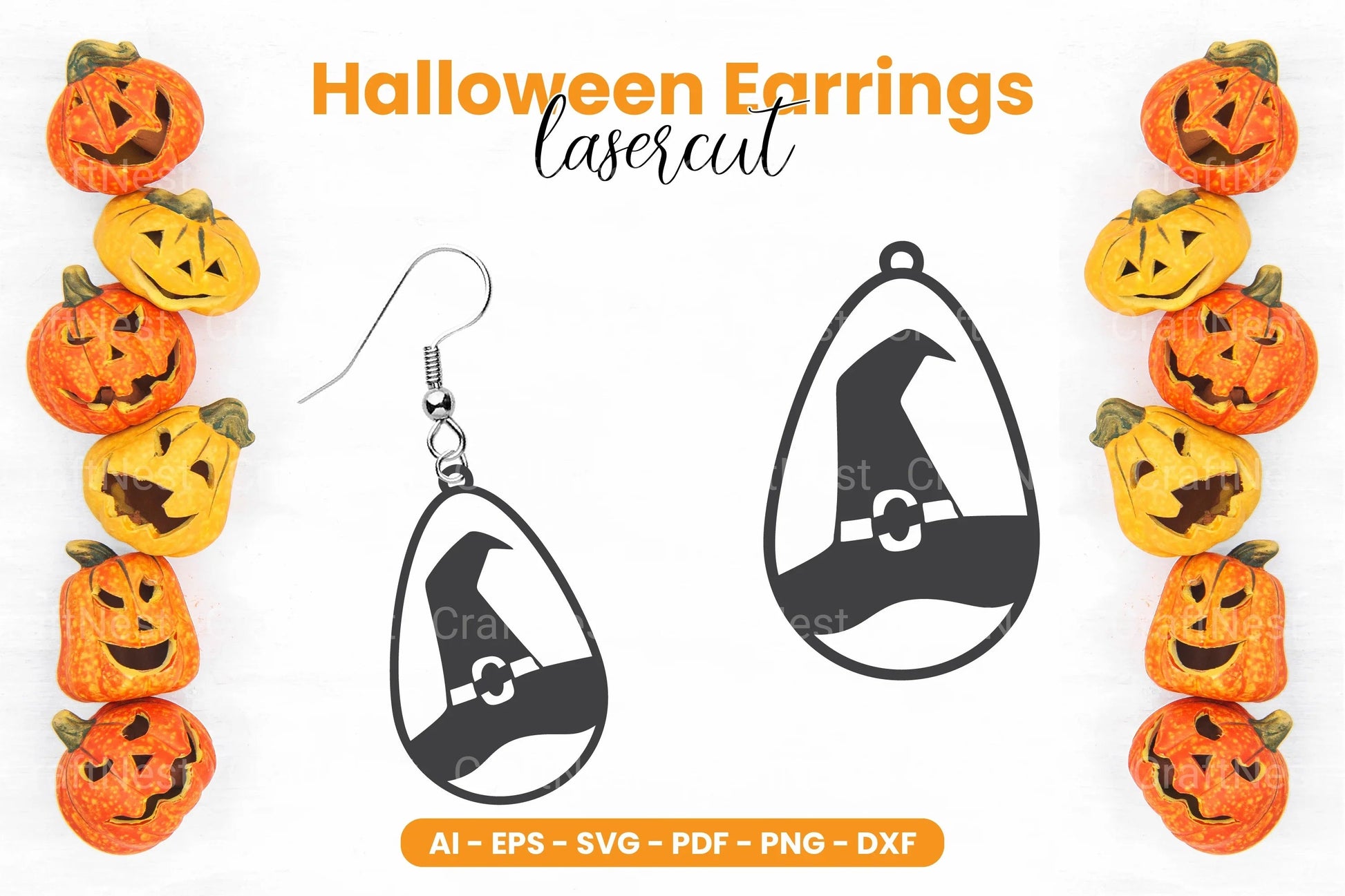 Halloween Earring Laser Cut SVG Bundle - CraftNest - Digital Crafting and Art