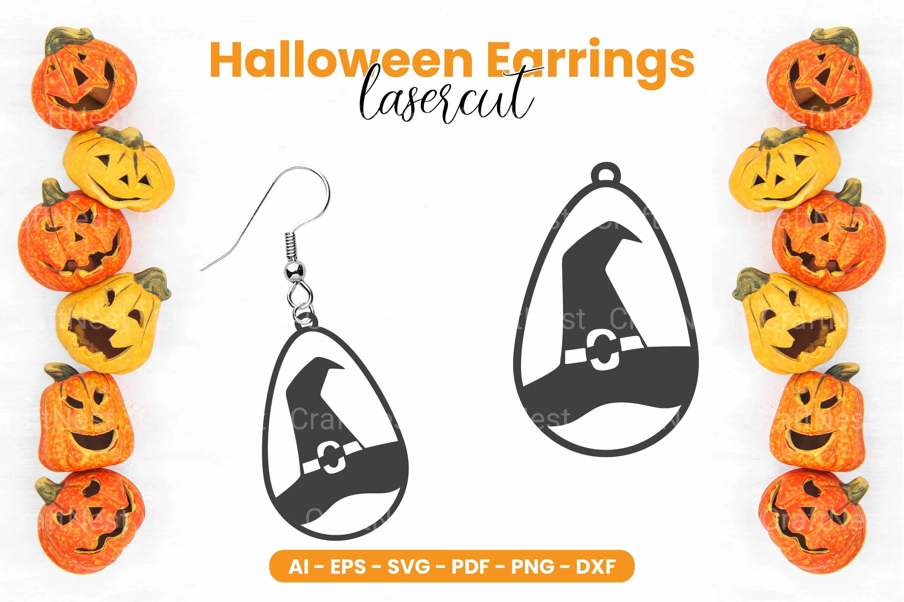 Halloween Earring Laser Cut SVG Bundle - CraftNest - Digital Crafting and Art
