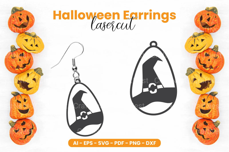 Halloween Earring Laser Cut SVG Bundle - CraftNest - Digital Crafting and Art