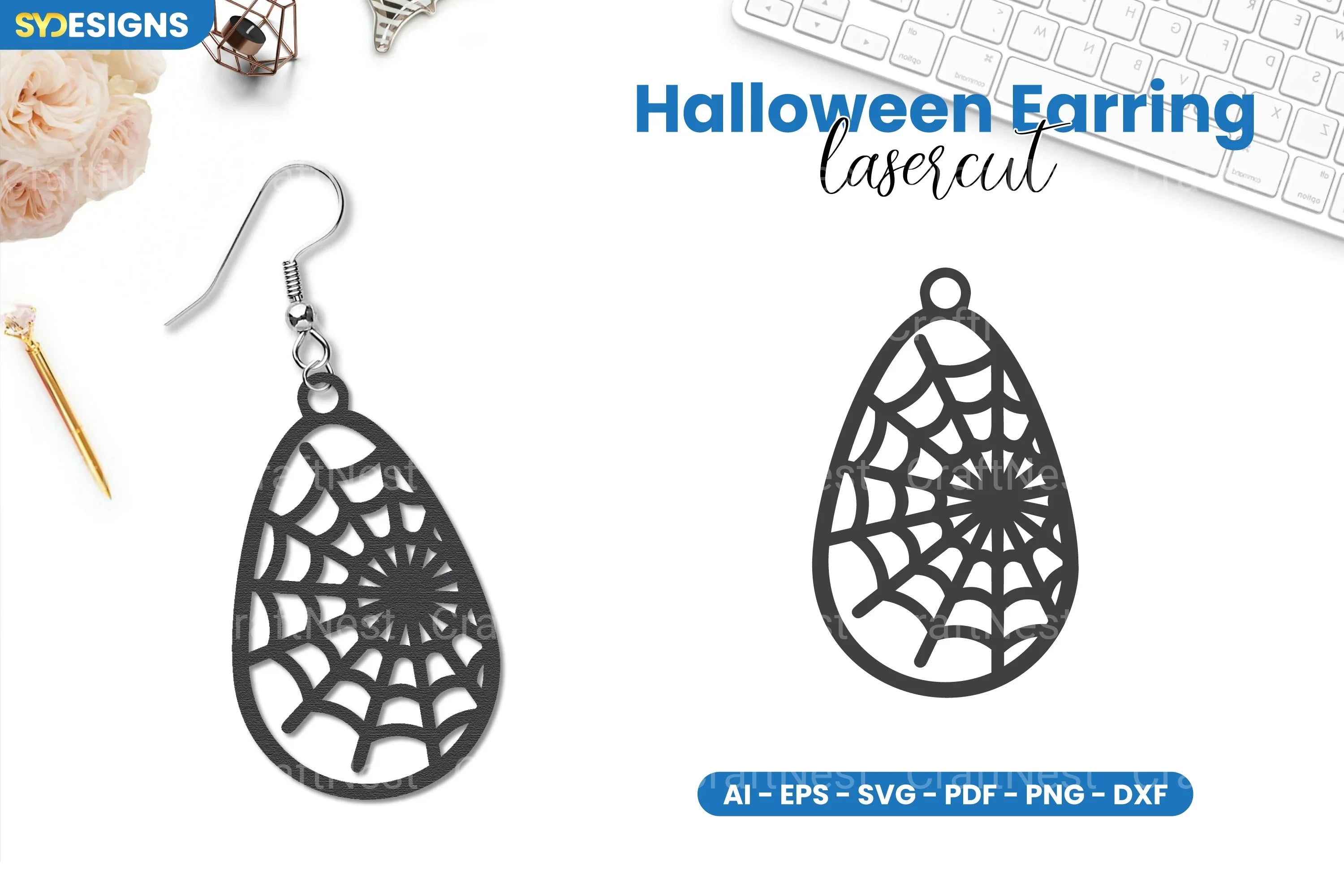 Halloween Earring Lasercut SVG Bundle - CraftNest - Digital Crafting and Art