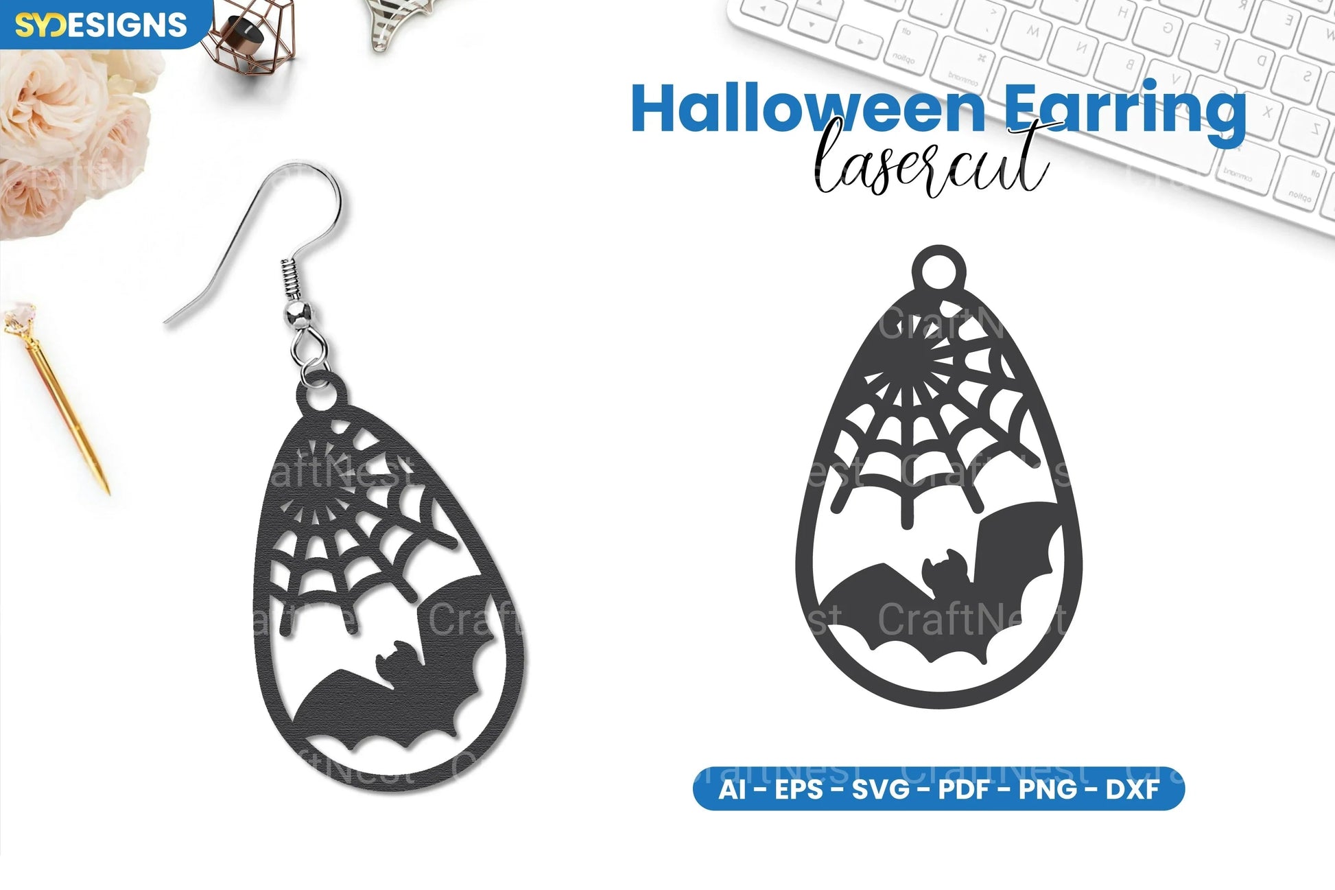 Halloween Earring Lasercut SVG Bundle - CraftNest - Digital Crafting and Art