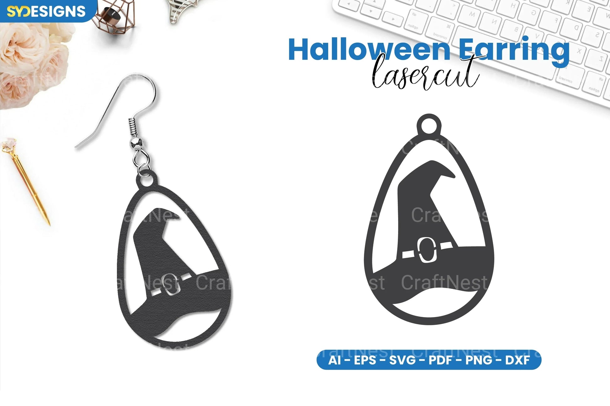 Halloween Earring Lasercut SVG Bundle Clipart - CraftNest - Digital Crafting and Art