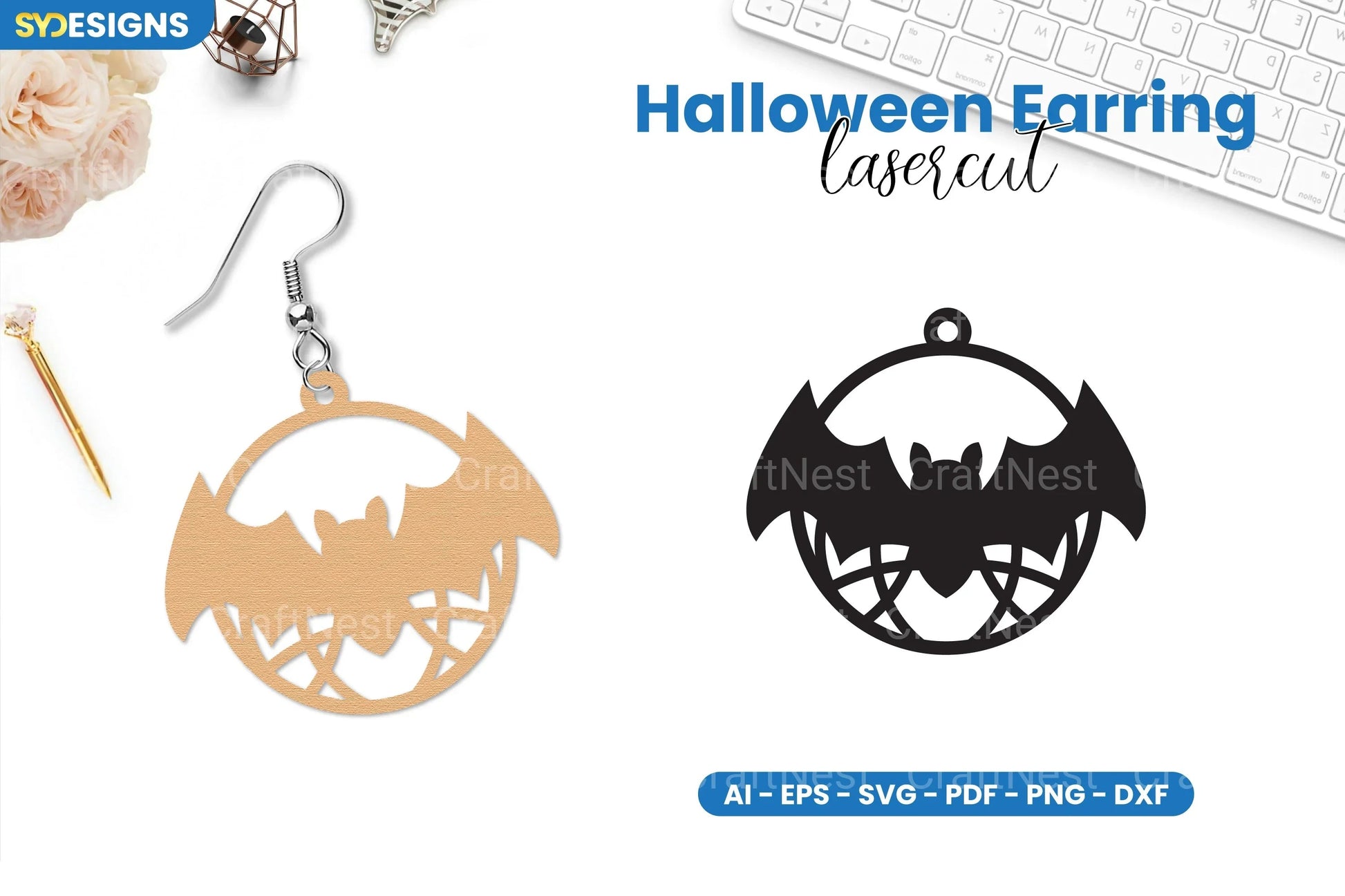 Halloween Earring Lasercut SVG Bundle - CraftNest - Digital Crafting and Art