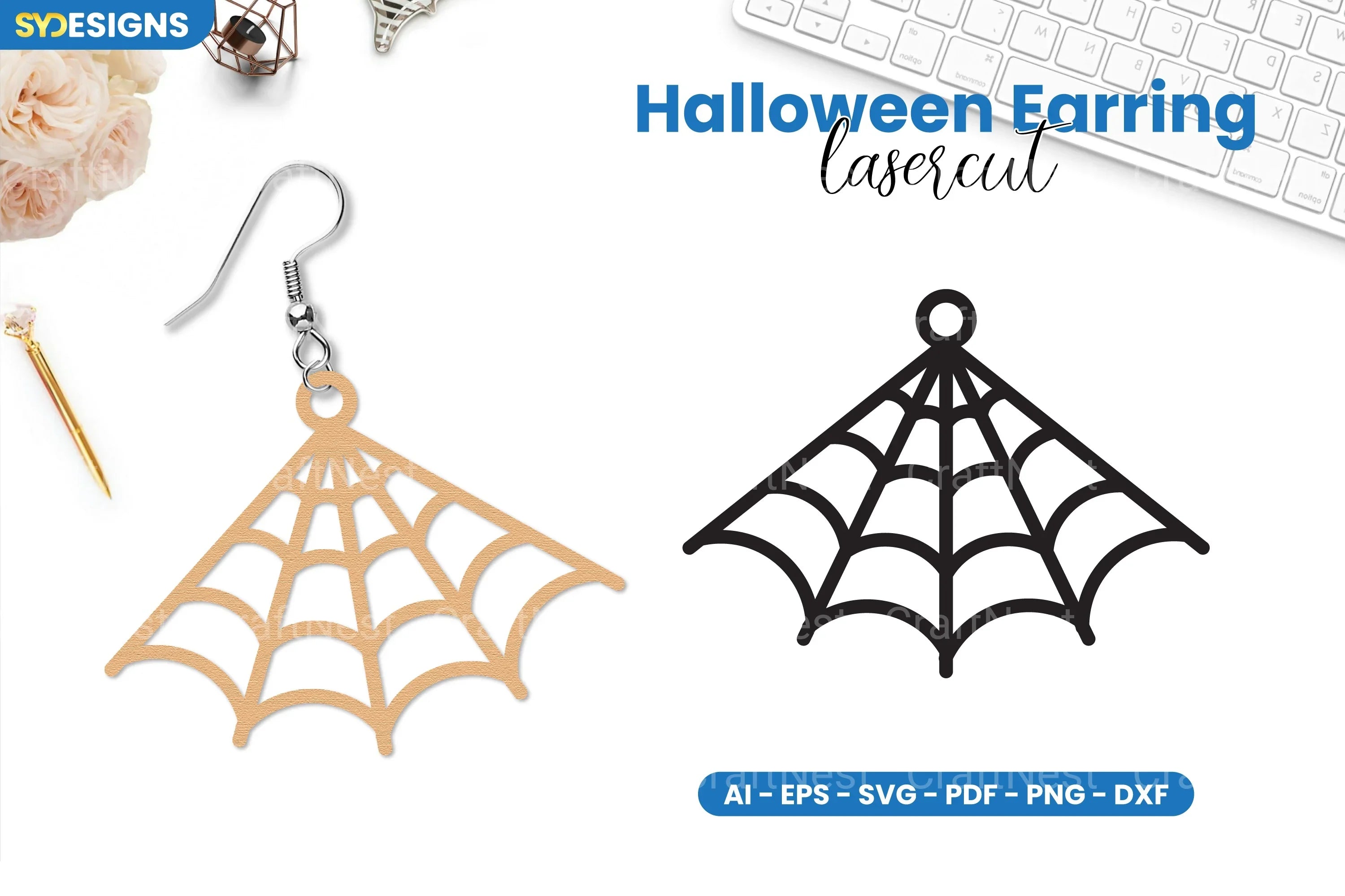 Halloween Earring Lasercut SVG Bundle - CraftNest - Digital Crafting and Art