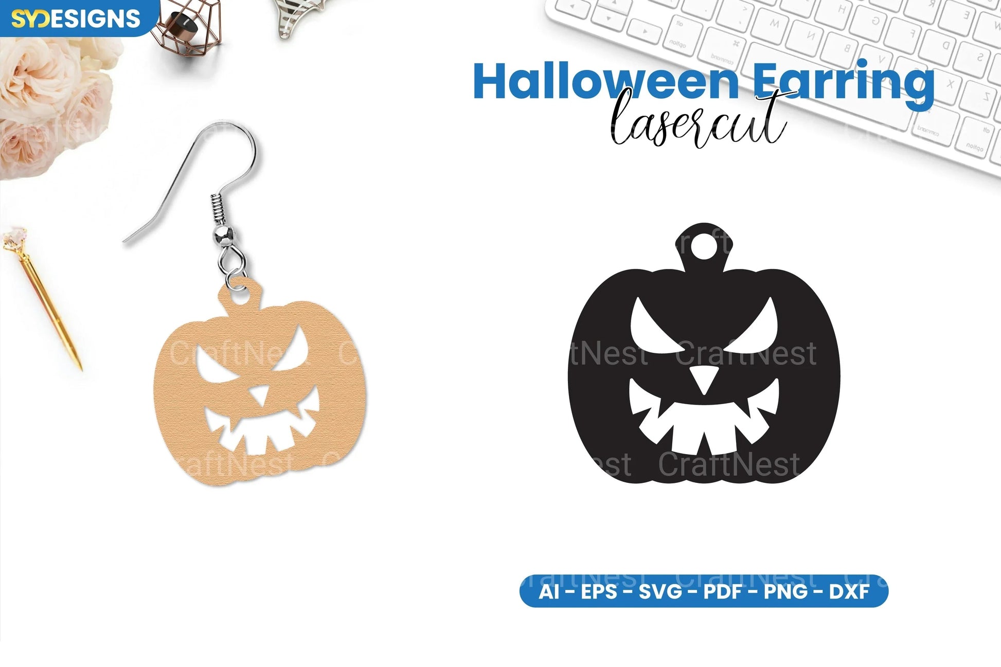 Halloween Earring Lasercut SVG Bundle - CraftNest - Digital Crafting and Art