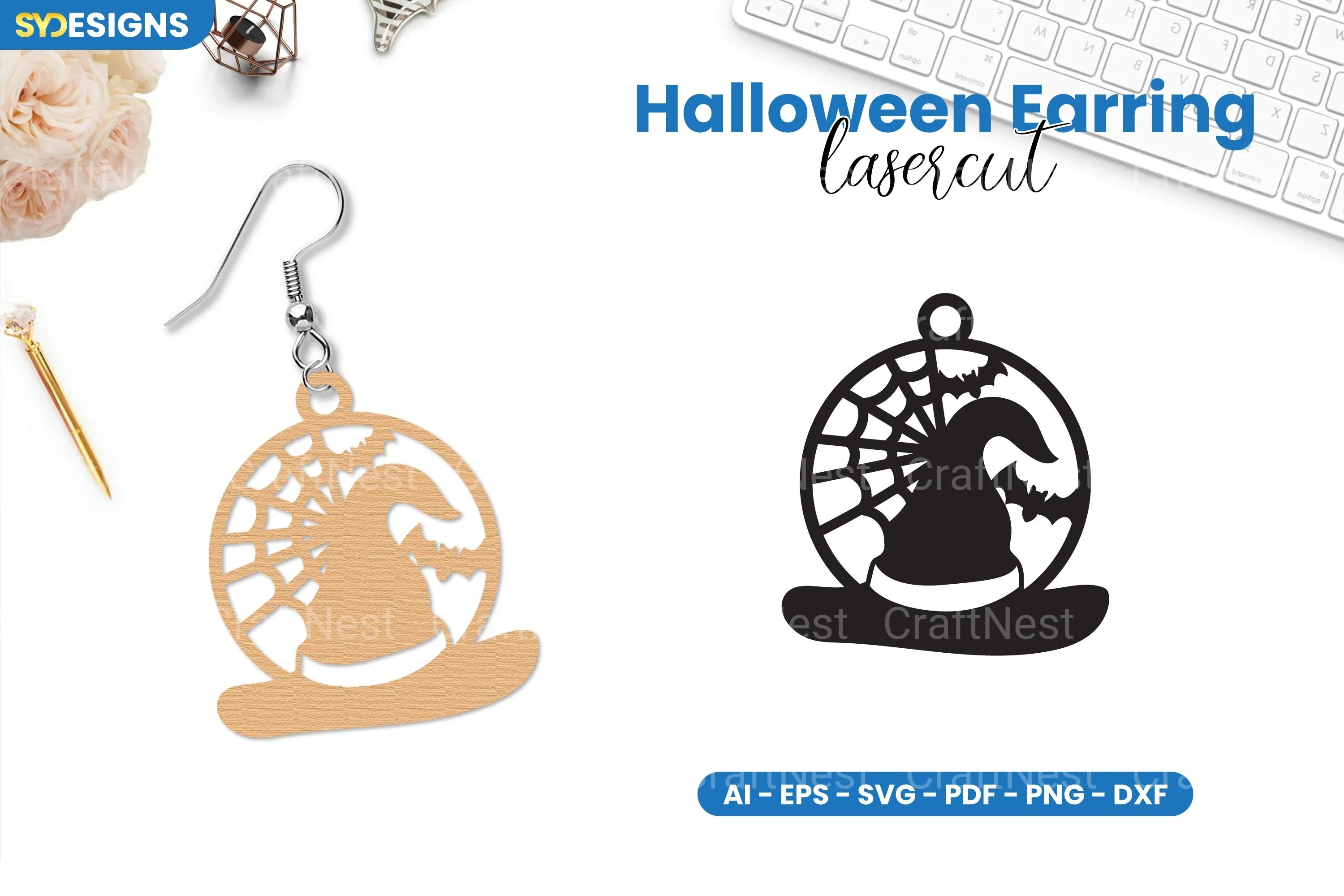 Halloween Earring Lasercut SVG Bundle Clipart - CraftNest - Digital Crafting and Art