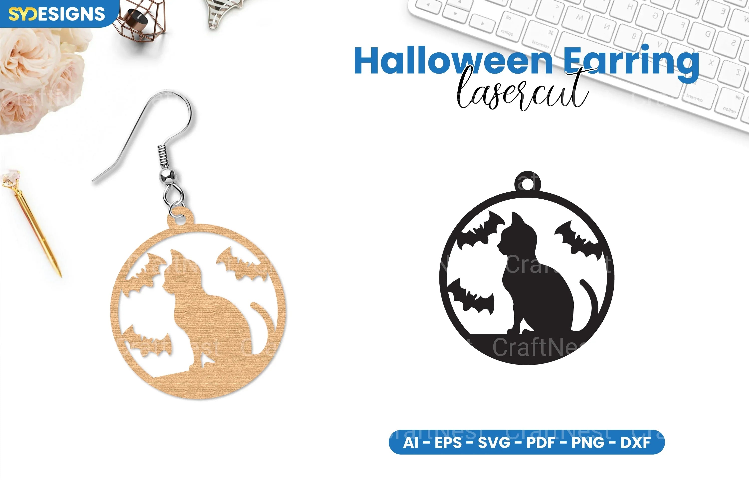 Halloween Earring Lasercut SVG Bundle - Clipart Bundle - CraftNest - Digital Crafting and Art