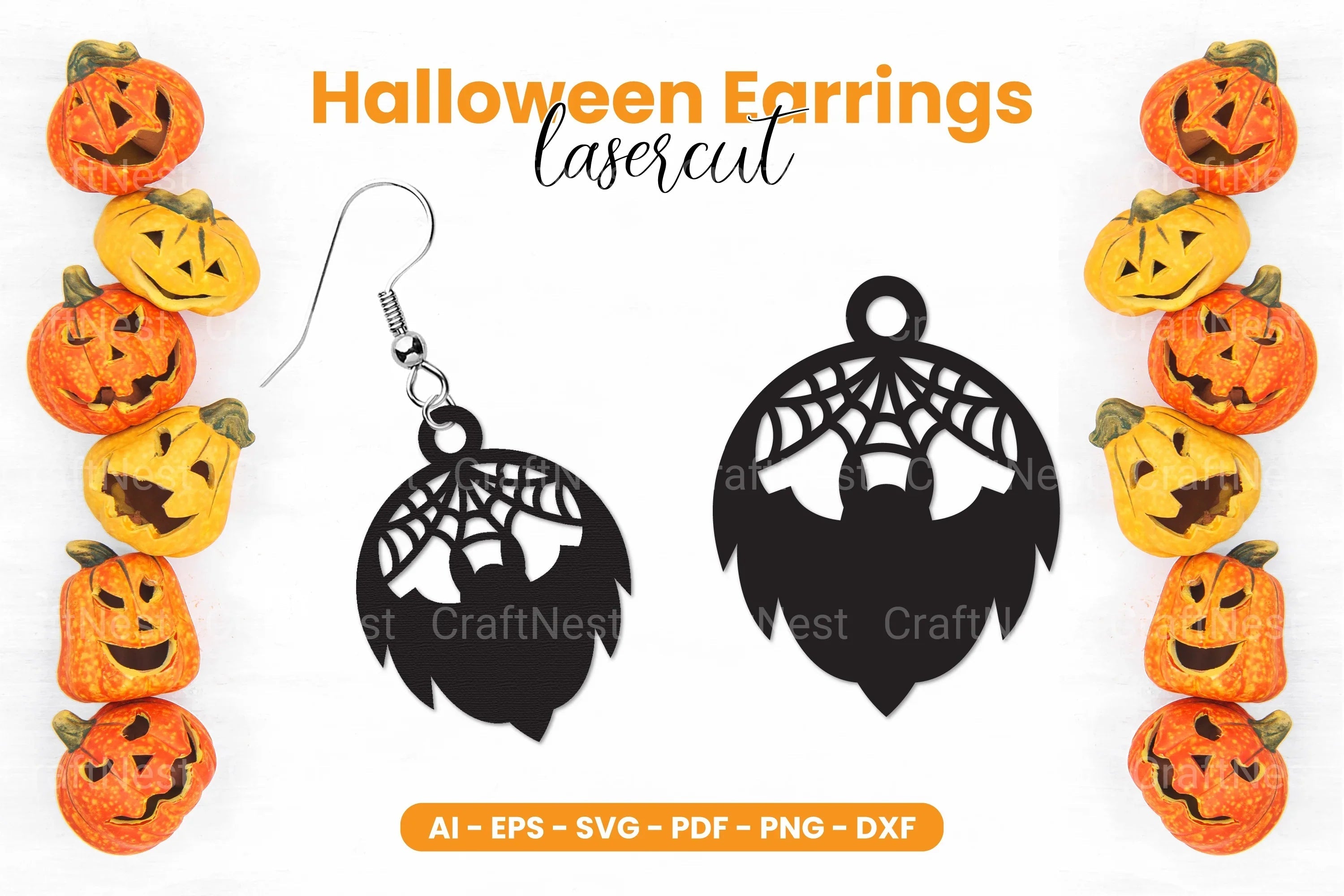 Halloween Earrings Laser Cut SVG Bundle - CraftNest - Digital Crafting and Art