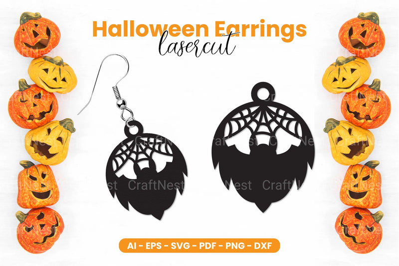 Halloween Earrings Laser Cut SVG Bundle - CraftNest - Digital Crafting and Art