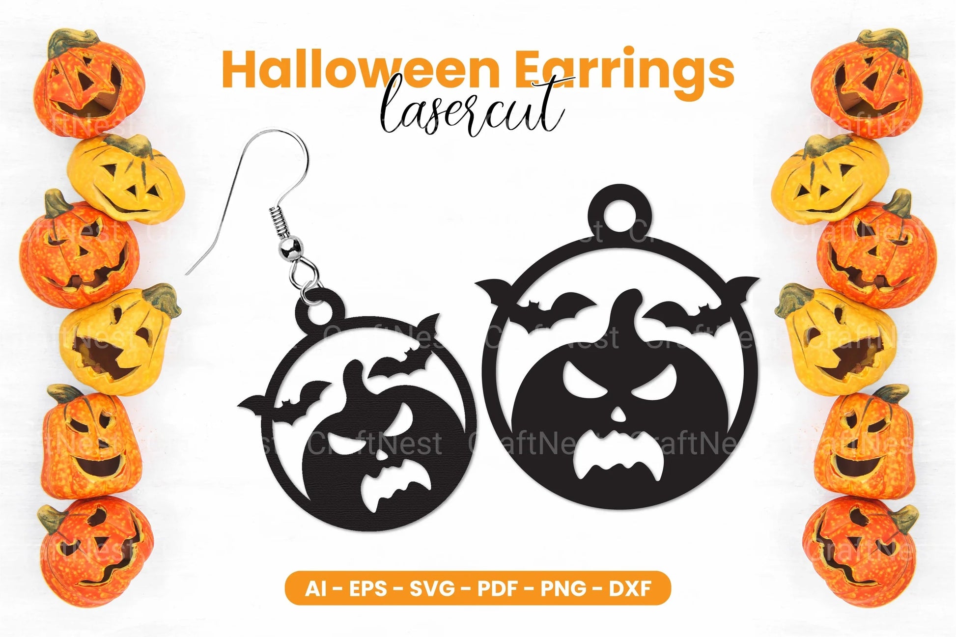 Halloween Earrings Laser Cut SVG Bundle - CraftNest - Digital Crafting and Art