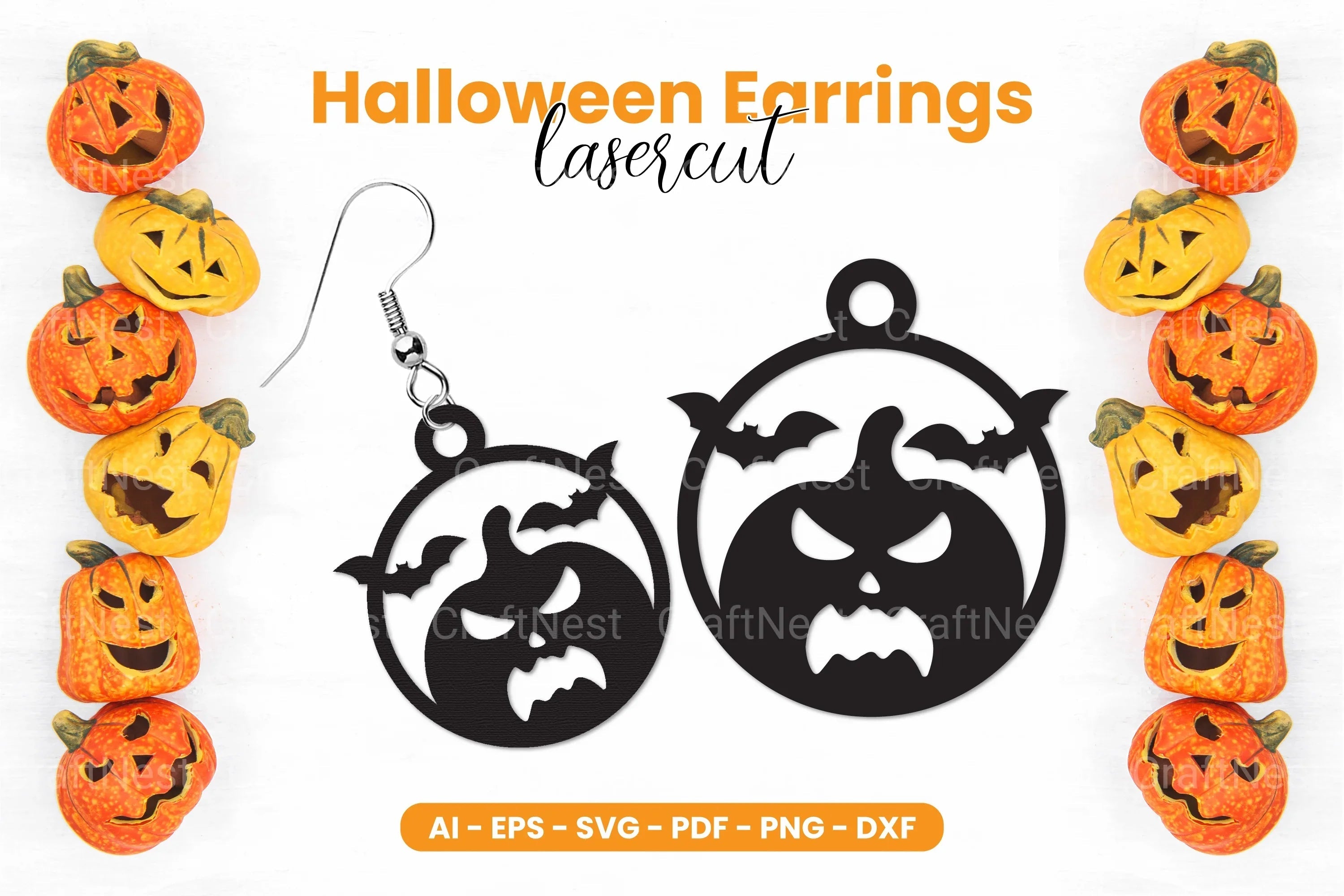 Halloween Earrings Laser Cut SVG Bundle - CraftNest - Digital Crafting and Art