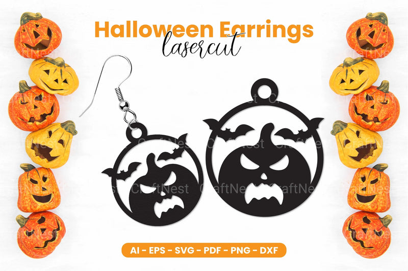 Halloween Earrings Laser Cut SVG Bundle - CraftNest - Digital Crafting and Art