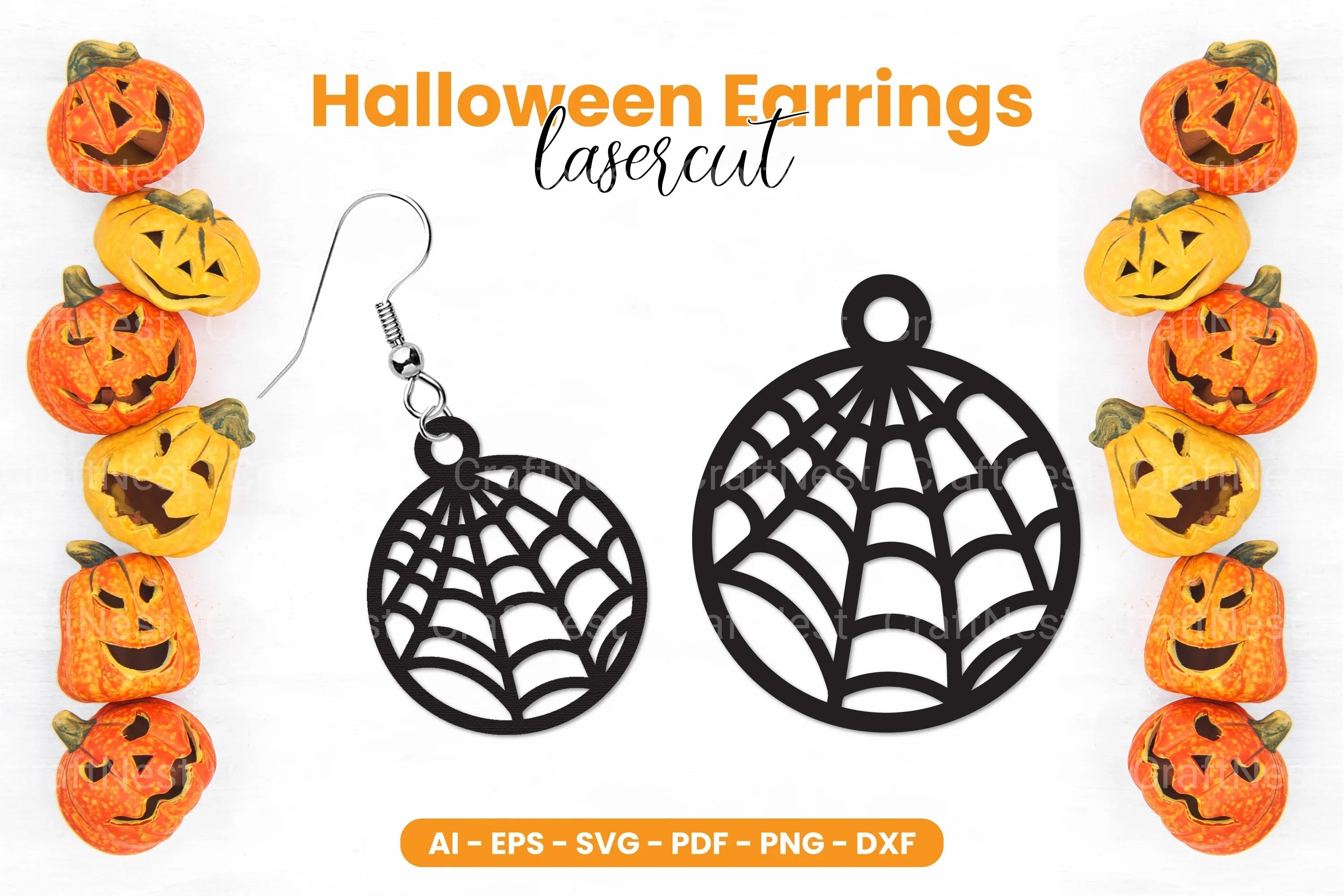 Halloween Earrings Laser Cut SVG Bundle - CraftNest - Digital Crafting and Art