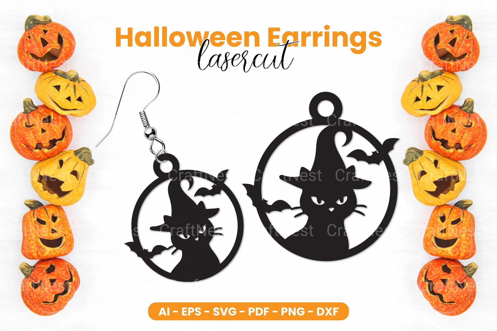 Halloween Earrings Laser Cut SVG Bundle Clipart - CraftNest - Digital Crafting and Art