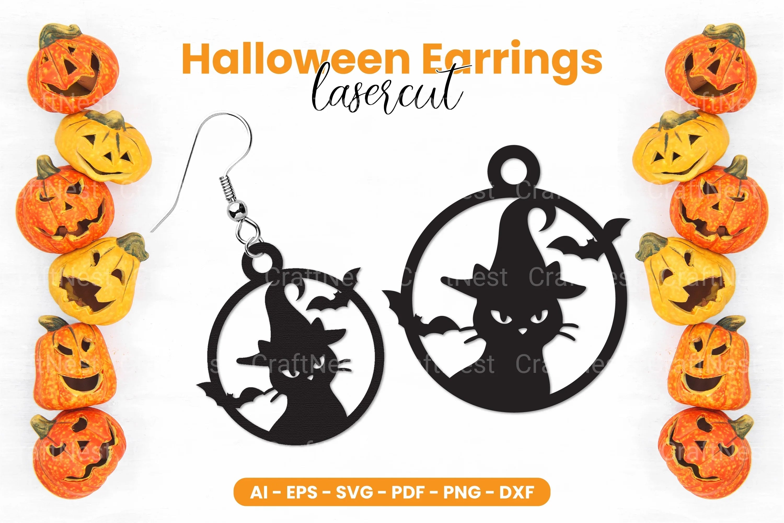 Halloween Earrings Laser Cut SVG Bundle Clipart - CraftNest - Digital Crafting and Art