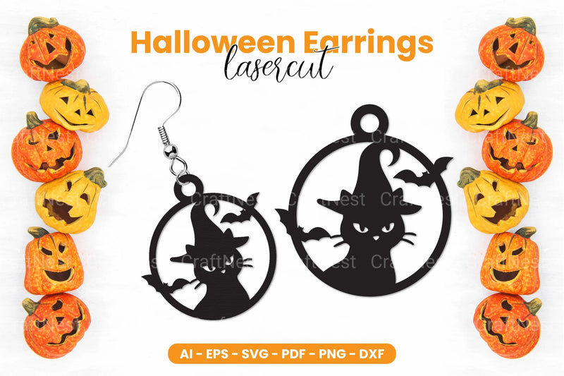 Halloween Earrings Laser Cut SVG Bundle Clipart - CraftNest - Digital Crafting and Art