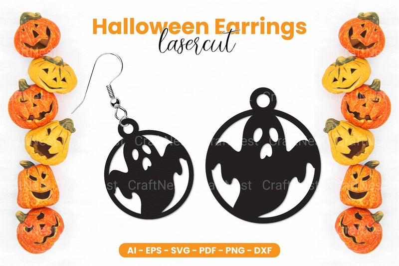 Halloween Earrings Laser Cut SVG Bundle Clipart - CraftNest - Digital Crafting and Art