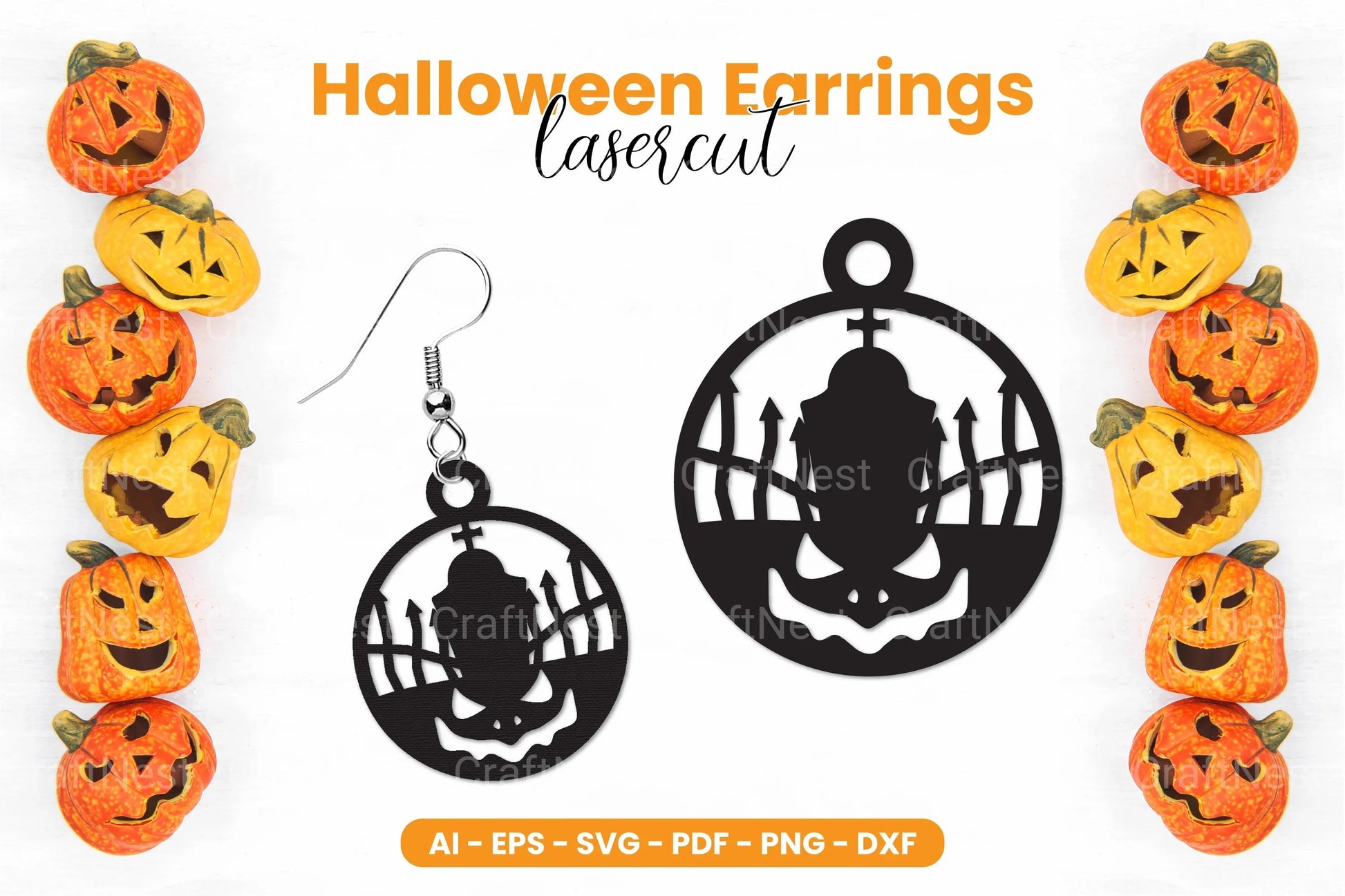 Halloween Earrings Laser Cut SVG Bundle - CraftNest - Digital Crafting and Art