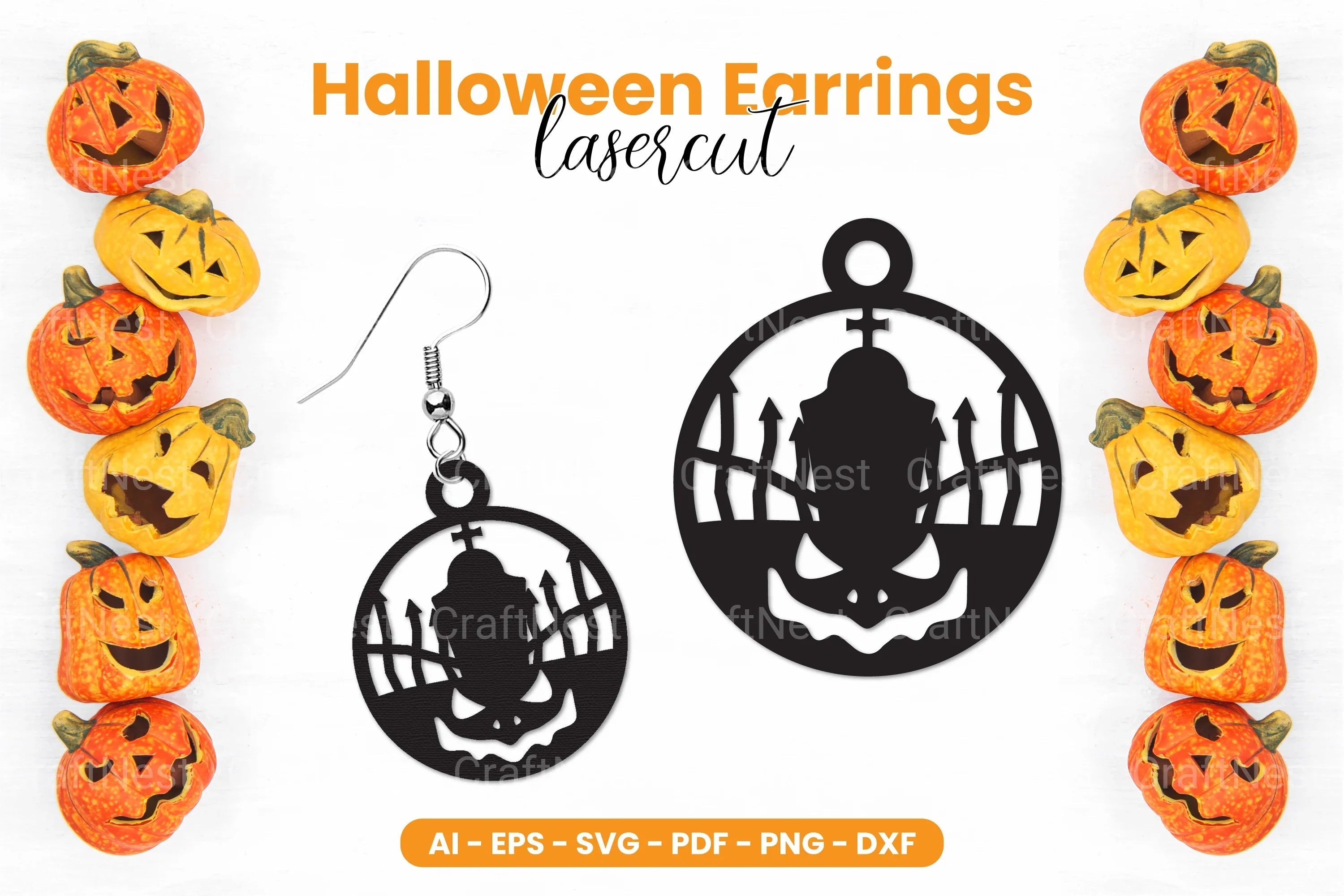 Halloween Earrings Laser Cut SVG Bundle - CraftNest - Digital Crafting and Art