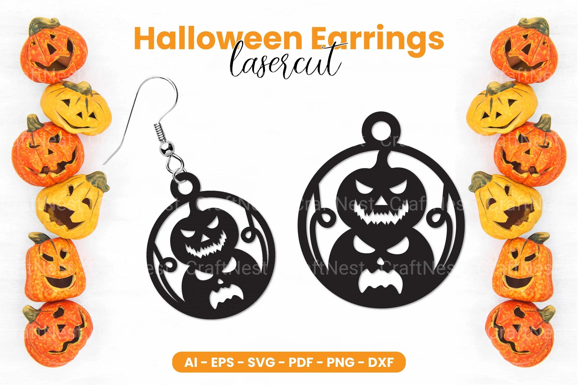 Halloween Earrings Laser Cut SVG Bundle - Clipart Bundle - CraftNest - Digital Crafting and Art