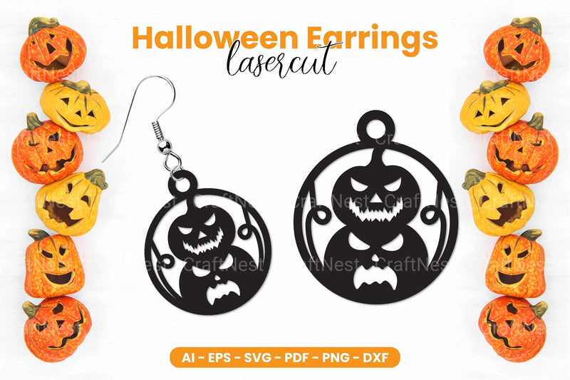 Halloween Earrings Laser Cut SVG Bundle - Clipart Bundle - CraftNest - Digital Crafting and Art