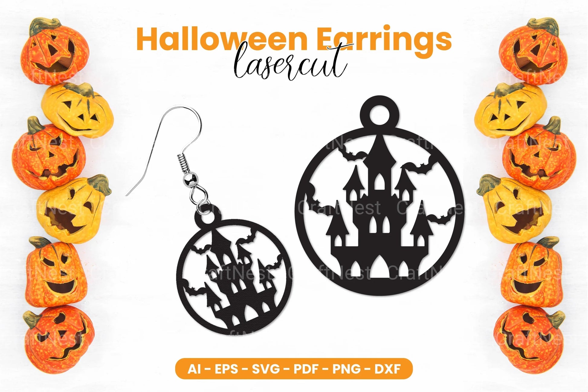 Halloween Earrings Laser Cut SVG Bundle Clipart - CraftNest - Digital Crafting and Art