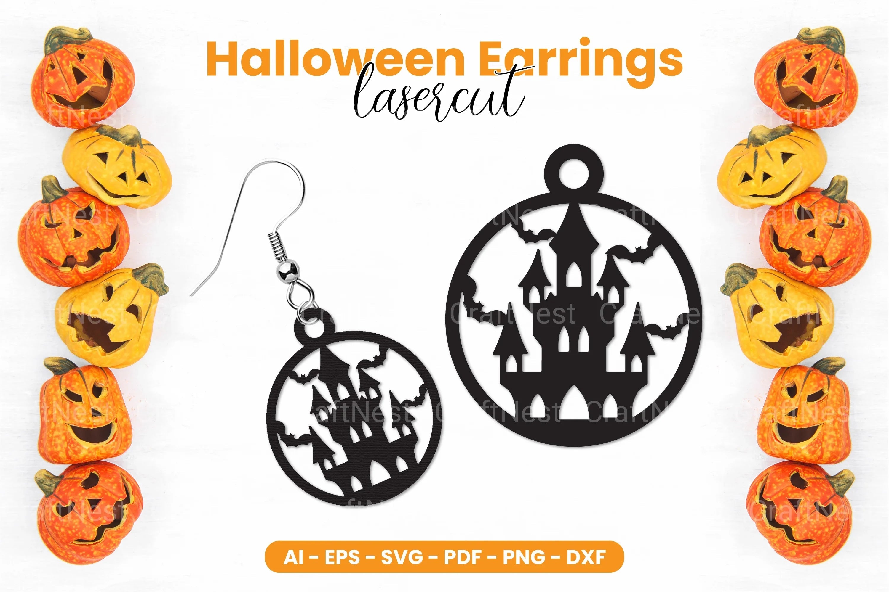 Halloween Earrings Laser Cut SVG Bundle Clipart - CraftNest - Digital Crafting and Art