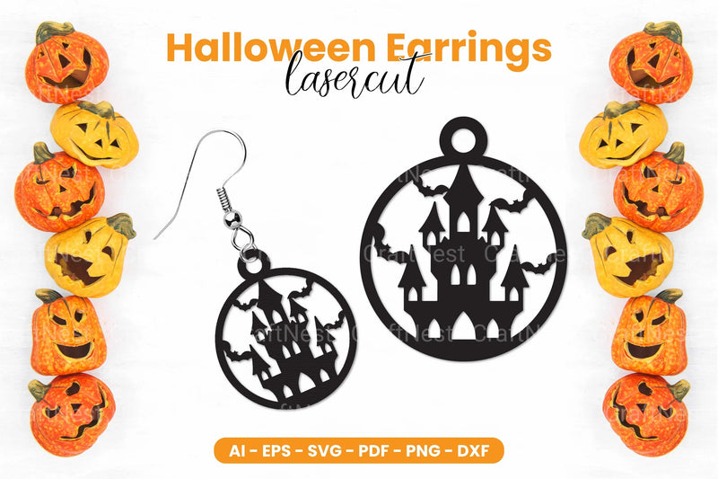 Halloween Earrings Laser Cut SVG Bundle Clipart - CraftNest - Digital Crafting and Art