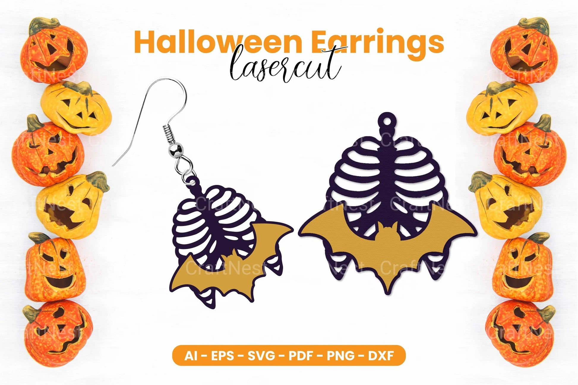 Halloween Earrings Lasercut SVG Bundle Clipart - CraftNest - Digital Crafting and Art