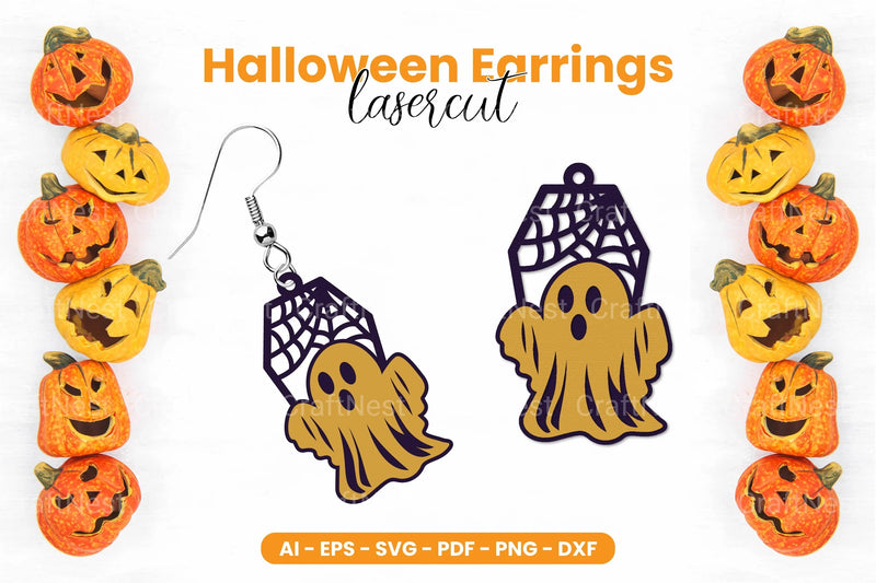 Halloween Earrings Lasercut SVG Bundle - CraftNest - Digital Crafting and Art
